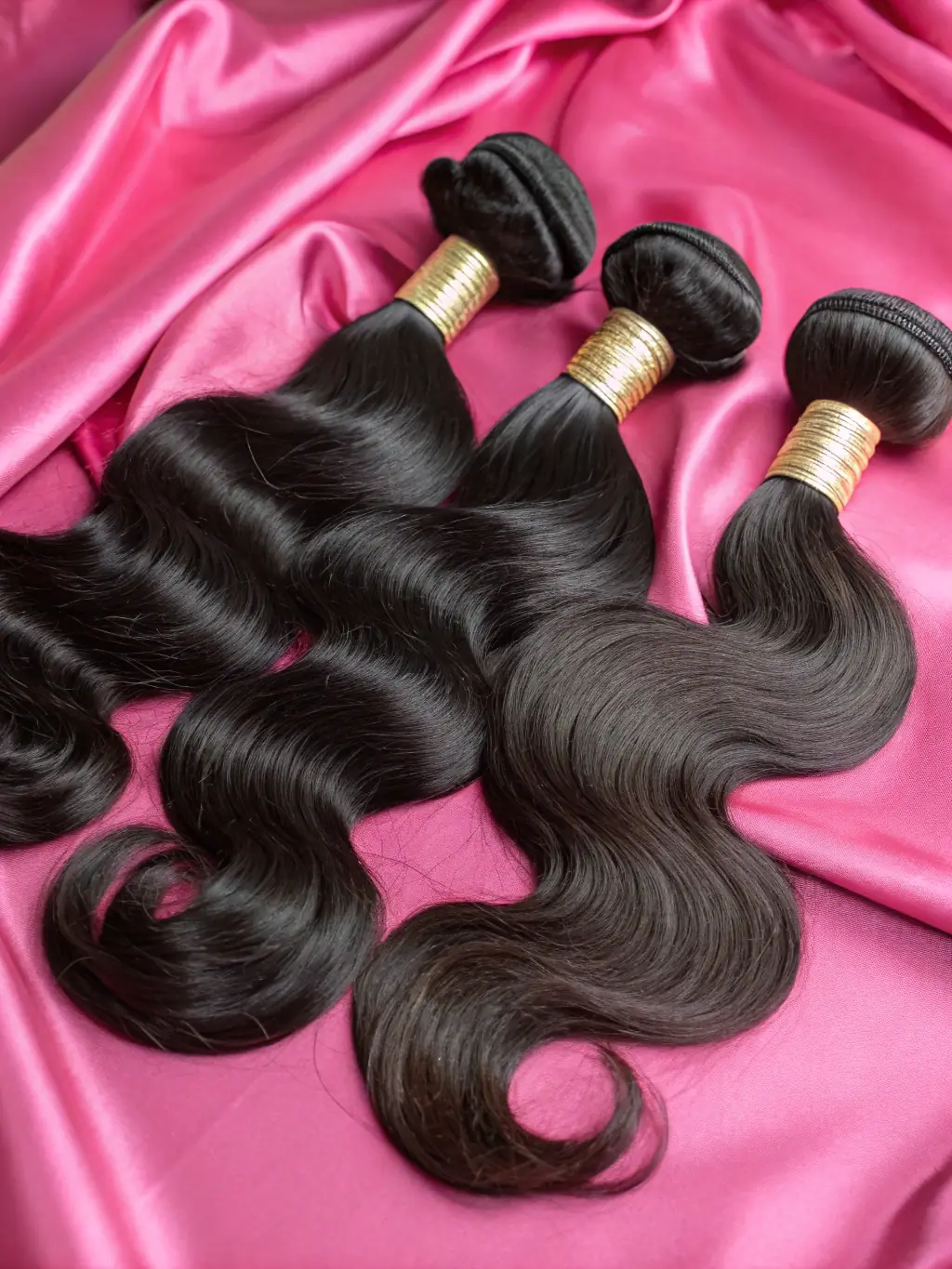 A close-up shot of high-quality human hair bundles, showcasing the texture and color variations available at Ja Hair & Beauty Parlour, set against a soft, blurred background to emphasize the product's premium quality.