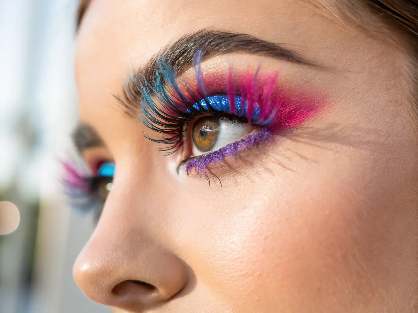 A close-up image of custom-designed lash extensions, emphasizing their intricate details and the variety of styles available, ideal for showcasing the salon's lash services.